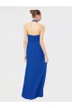 Long Floor Length Sleeveless Chiffon Royal Blue Halter Neck A-Line Bridesmaid Dress Colchester