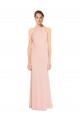 Long Sleeveless Chiffon Pink A-Line Bridesmaid Dress Colchester