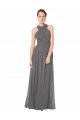 Long Sleeveless Soft Chiffon Stormy Silver A-Line Bridesmaid Dress Colchester