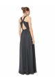 Long Sleeveless Soft Chiffon Stormy Silver A-Line Bridesmaid Dress Colchester