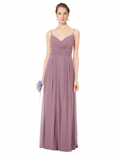 Long Sleeveless Soft Chiffon Pink A-Line Bridesmaid Gowns Colchester