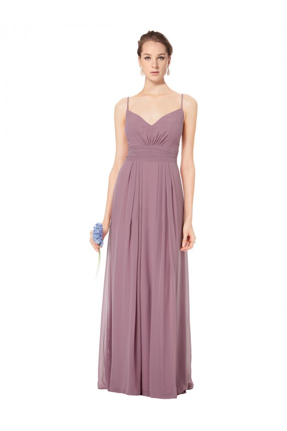 Long Sleeveless Soft Chiffon Pink A-Line Bridesmaid Gowns Colchester