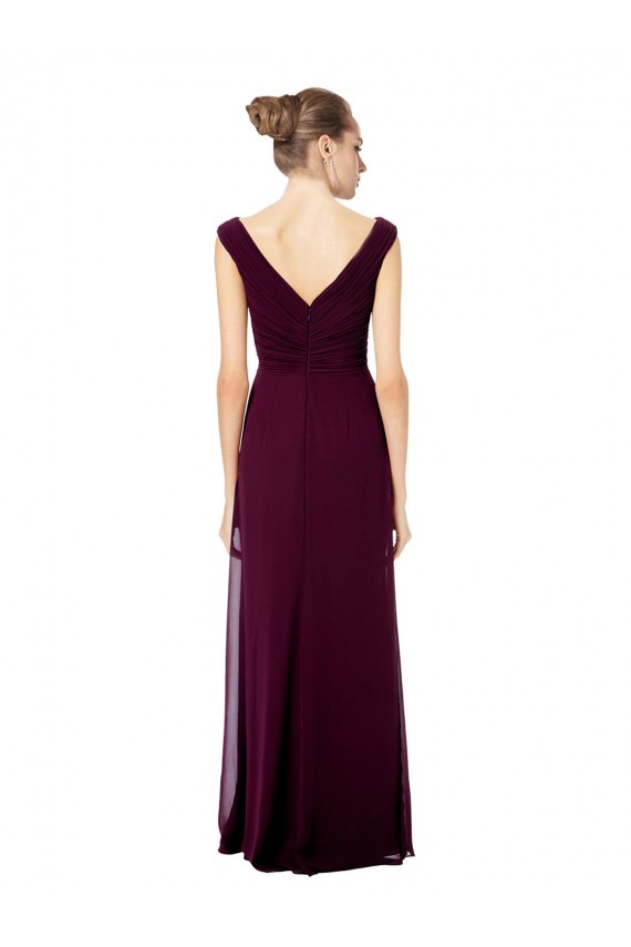 Long Sleeveless Soft Chiffon Royal Blue A-Line Bridesmaid Dresses Colchester