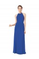 Long Sleeveless Chiffon Royal Blue A-Line Bridesmaid Dress / Evening Dress Colchester