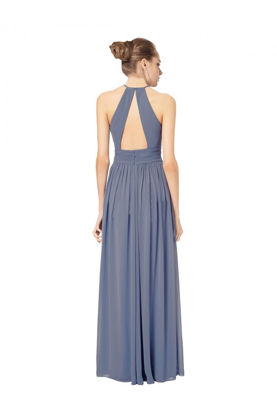 Long Sleeveless Chiffon Royal Blue A-Line Bridesmaid Dress / Evening Dress Colchester