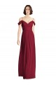 Long Sleeveless Soft Chiffon Burgundy Off the Shoulder A-Line Bridesmaid Dresses Colchester