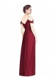 Long Sleeveless Soft Chiffon Burgundy Off the Shoulder A-Line Bridesmaid Dresses Colchester