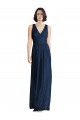 Long Floor Length Sleeveless Chiffon Dark Navy A-Line Bridesmaid Dress Colchester