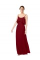 Long Sleeveless Soft Chiffon Burgundy Sheath Bridesmaid Dress Colchester