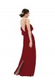 Long Sleeveless Soft Chiffon Burgundy Sheath Bridesmaid Dress Colchester