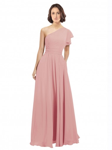 Long Sleeveless Chiffon Bliss Pink A-Line Bridesmaid Dress / Evening Dress Colchester