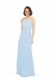 Long Sleeveless Soft Chiffon Light Sky Blue A-Line Wedding Party Dress Colchester