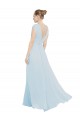 Long Sleeveless Soft Chiffon Sea Glass A-Line Bridesmaid Dress Colchester