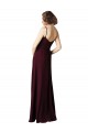 Long Sleeveless Soft Chiffon Burgundy Gold A-Line Bridesmaid Gown Colchester