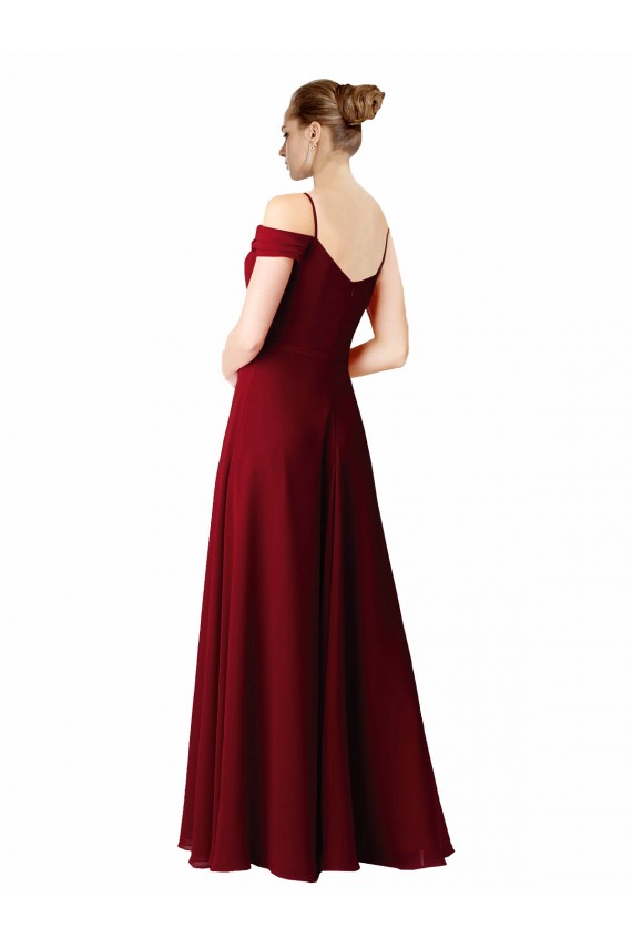 Long Sleeveless Chiffon Burgundy Sweetheart A-Line Bridesmaid Dress / Evening Dress Colchester