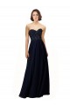 Long Sleeveless Soft Chiffon Dark Navy Sheath Bridesmaid Dress / Formal Dress Colchester