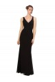 Long Sleeveless Soft Chiffon Black Sheath Bridesmaid Gown Colchester