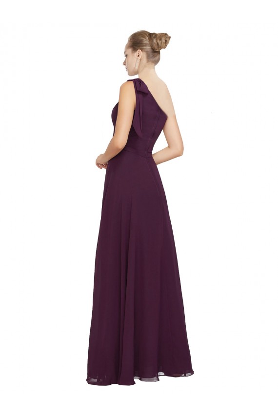 Long Sleeveless Soft Chiffon Grape A-Line Bridesmaid Dresses Colchester