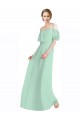 Long Sleeveless Soft Chiffon Mint Green Off the Shoulder A-Line Bridesmaid Dress Colchester