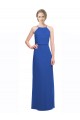 Long Sleeveless Soft Chiffon Blue A-Line Bridesmaid Dress Colchester