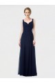 Long Sleeveless Lxue Chiffon Dark Navy Sweetheart A-Line Bridesmaid Dress Colchester