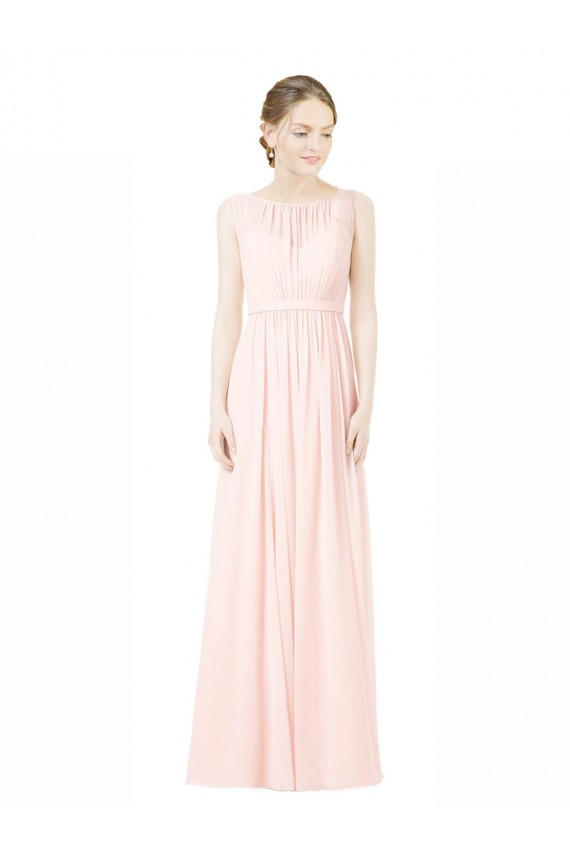 Long Sleeveless Soft Chiffon Sweetheart A-Line Bridesmaid Dress Colchester