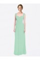 Long Cap Sleeves Soft Chiffon Mint Green A-Line Bridesmaid Dress Colchester