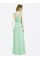 Long Cap Sleeves Soft Chiffon Mint Green A-Line Bridesmaid Dress Colchester