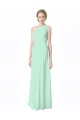 Long Sleeveless Soft Chiffon Mint Green A-Line Bridesmaid Dress Colchester
