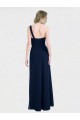 Long Sleeveless Soft Chiffon Dark Navy One Shoulder A-Line Bridesmaid Dress / Formal Dress Colchester