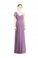 Long Flutter Sleeves Soft Chiffon Dark Lavender A-Line Formal Dress / Bridesmaid Dress Colchester