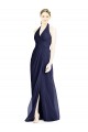 Long Sleeveless Soft Chiffon Dark Navy Halter Neck A-Line Formal Dress / Bridesmaid Dress Colchester