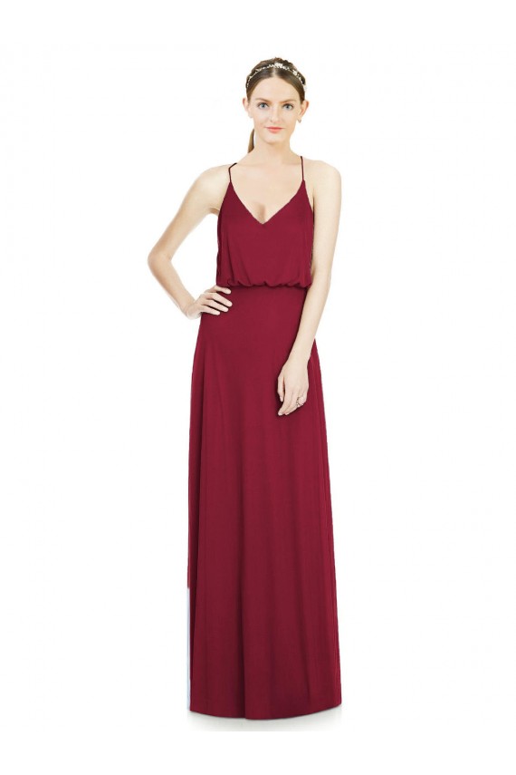 Long Sleeveless Soft Chiffon Burgundy A-Line Evening Gowns / Bridesmaid Dress Colchester