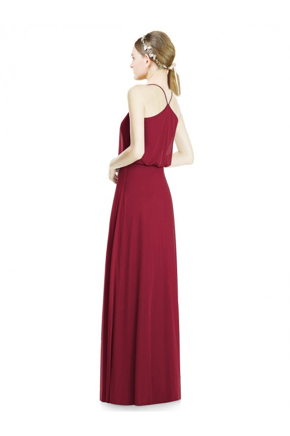 Long Sleeveless Soft Chiffon Burgundy A-Line Evening Gowns / Bridesmaid Dress Colchester