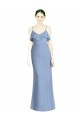 Long Sleeveless Soft Chiffon Dusty Blue A-Line Bridesmaid Dresses Colchester