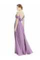 Long Sleeveless Soft Chiffon Dark Lavender A-Line Semi Formal Evening Dress / Bridesmaid Dress Colchester