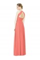 Long Sleeveless Soft Chiffon Coral Halter Neck A-Line Bridesmaid Dress Colchester