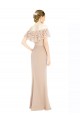 Long Sleeveless Soft Chiffon & Lace Champagne Off the Shoulder A-Line Prom Dress / Bridesmaid Dress Colchester