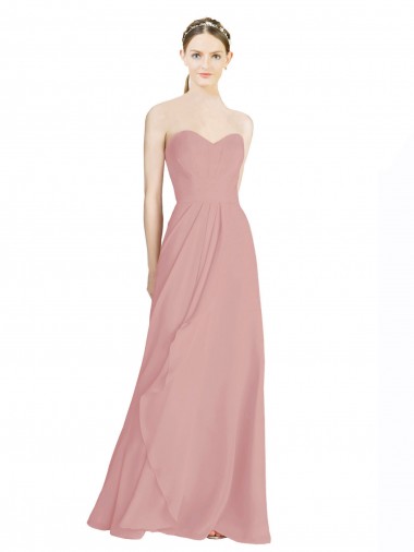 Long Sleeveless Soft Chiffon Dusty Pink A-Line Bridesmaid Dress / Formal Dress Colchester