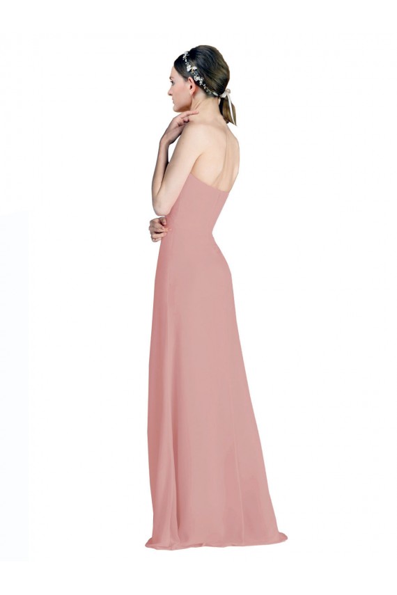 Long Sleeveless Soft Chiffon Dusty Pink A-Line Bridesmaid Dress / Formal Dress Colchester