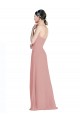 Long Sleeveless Soft Chiffon Dusty Pink A-Line Bridesmaid Dress / Formal Dress Colchester