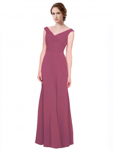 Long Sleeveless Soft Chiffon Mauve Taupe A-Line Bridesmaid Dress Colchester