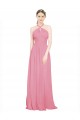 Long Sleeveless Chiffon Skin Pink A-Line Bridesmaid Dress / Evening Dress Colchester