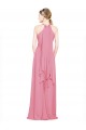 Long Sleeveless Chiffon Skin Pink A-Line Bridesmaid Dress / Evening Dress Colchester