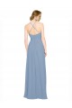 Long Sleeveless Chiffon Dusty Blue Halter Neck A-Line Bridesmaid Dress / Evening Dress Colchester