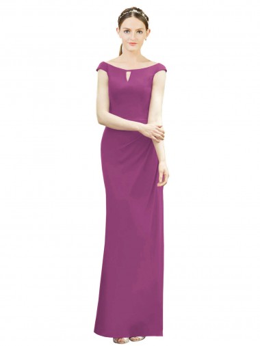 Long Sleeveless Soft Chiffon Wild Berry Mermaid Bridesmaid Dress Colchester