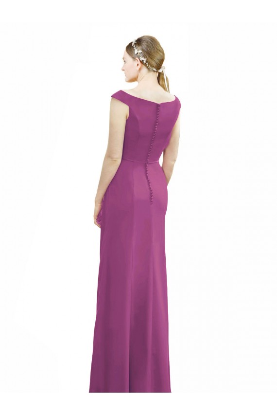 Long Sleeveless Soft Chiffon Wild Berry Mermaid Bridesmaid Dress Colchester
