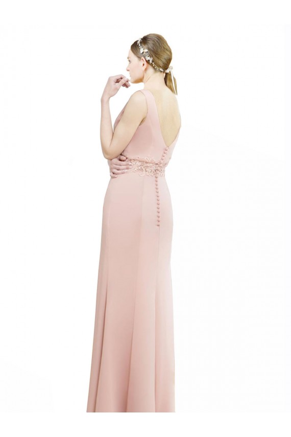 Long Sleeveless Soft Chiffon Bliss Pink Mermaid Bridesmaid Dress Colchester