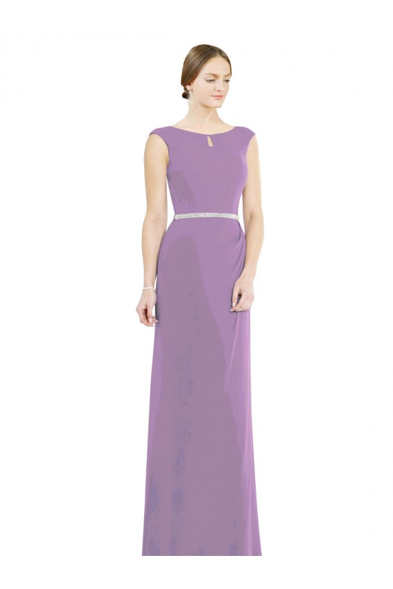 Long Sleeveless Soft Chiffon Dark Lavender A-Line Formal Dress / Bridesmaid Dress Colchester