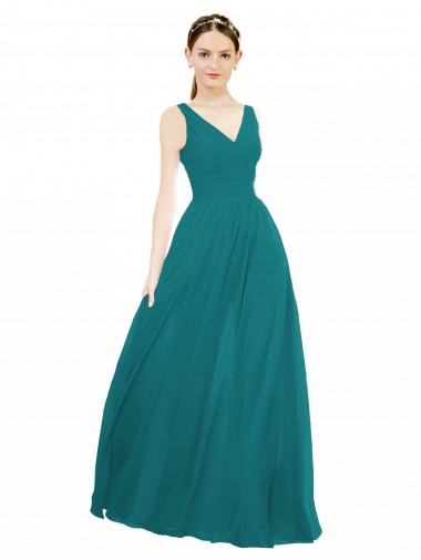 Long Sleeveless Chiffon Hunter A-Line Bridesmaid Gowns Colchester
